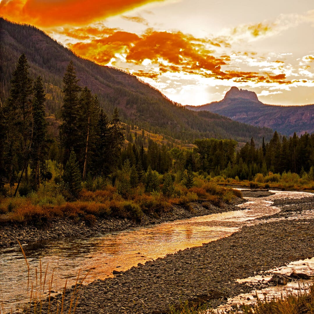 Cody Peak at Sunset Absaroka Light Photography