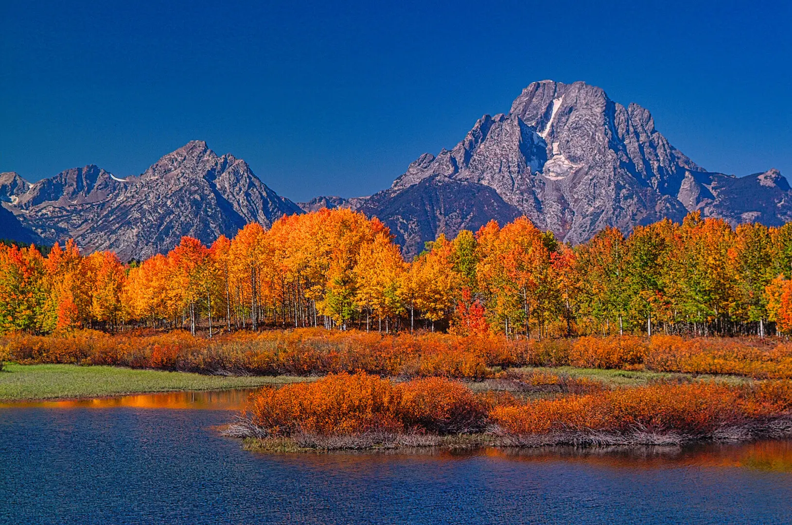 The mountains are in the background.